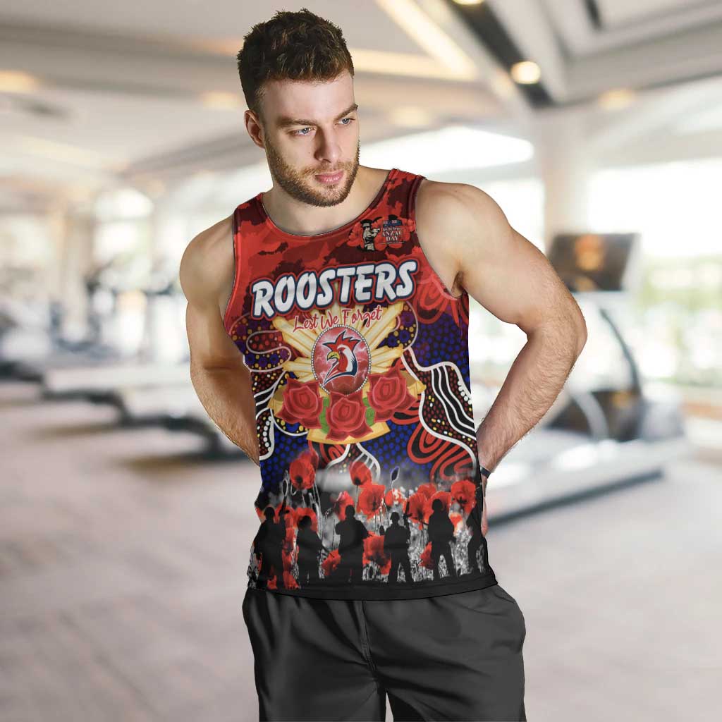 Personalized Roosters ANZAC Day Men Tank Top Australian Army - Lest We Forget