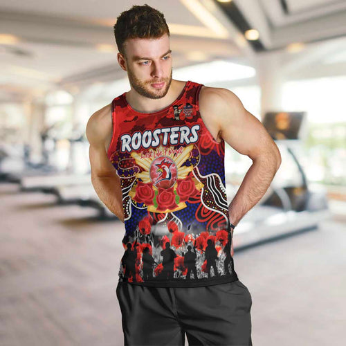 Personalized Roosters ANZAC Day Men Tank Top Australian Army - Lest We Forget