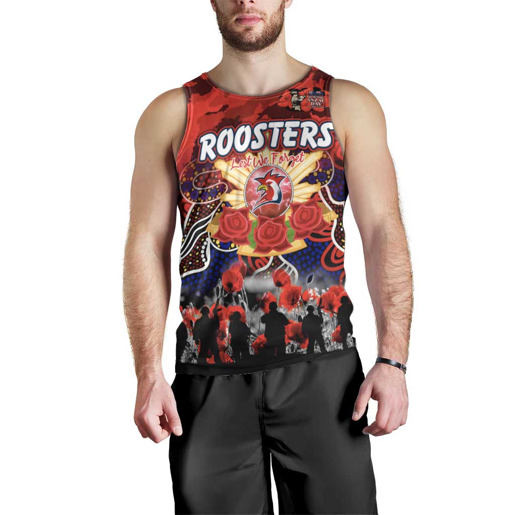 Personalized Roosters ANZAC Day Men Tank Top Australian Army - Lest We Forget