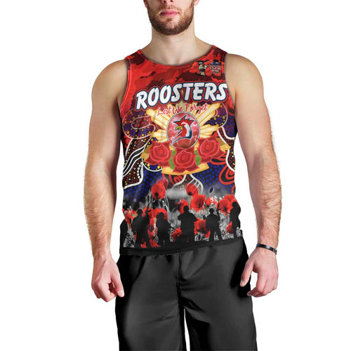 Personalized Roosters ANZAC Day Men Tank Top Australian Army - Lest We Forget