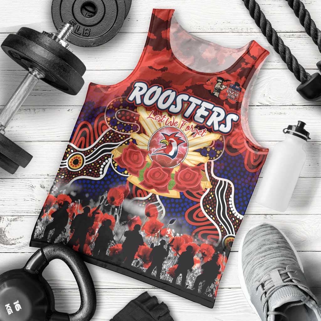 Personalized Roosters ANZAC Day Men Tank Top Australian Army - Lest We Forget