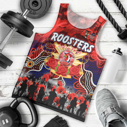 Personalized Roosters ANZAC Day Men Tank Top Australian Army - Lest We Forget