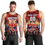 Personalized Roosters ANZAC Day Men Tank Top Australian Army - Lest We Forget