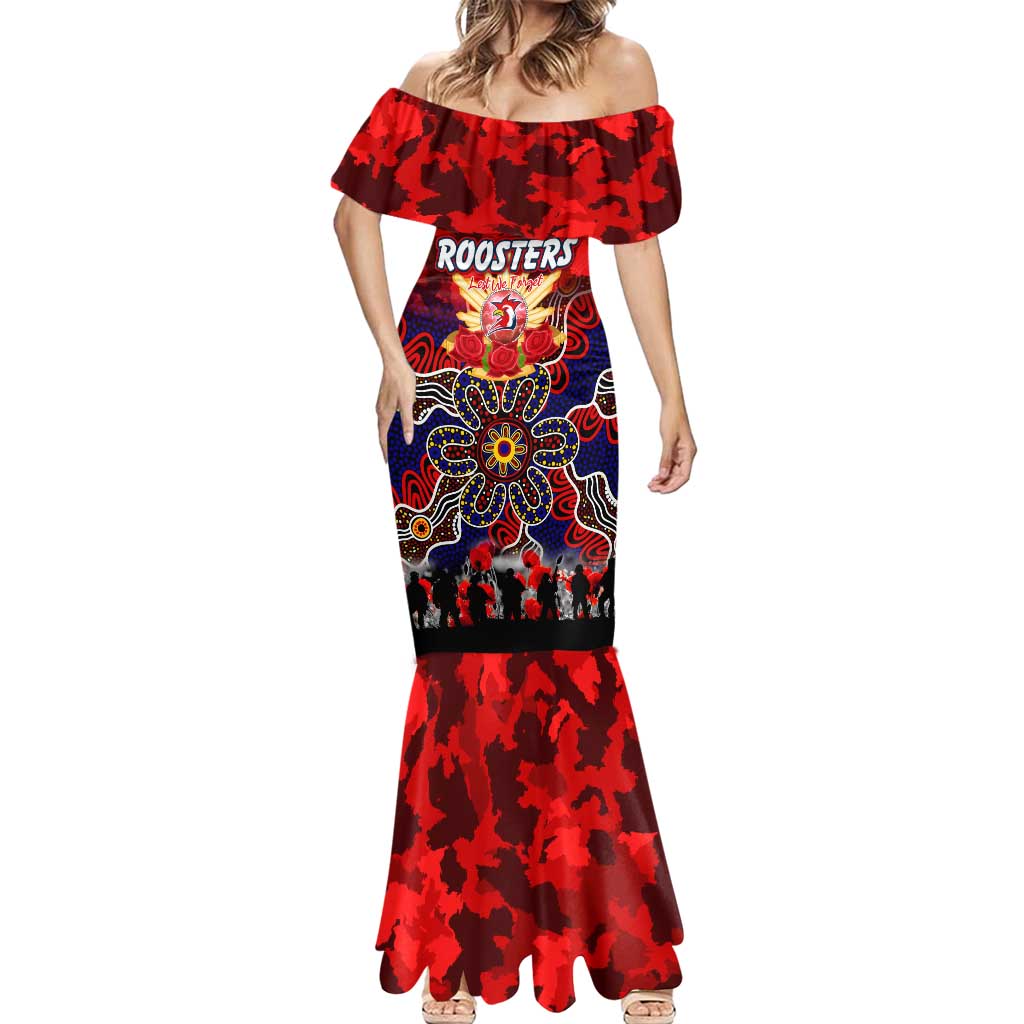 Personalized Roosters ANZAC Day Mermaid Dress Australian Army - Lest We Forget