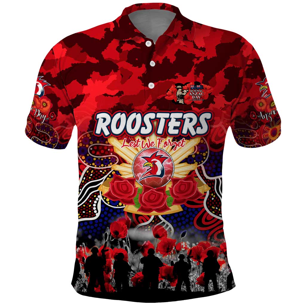Personalized Roosters ANZAC Day Polo Shirt Australian Army - Lest We Forget
