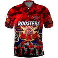 Personalized Roosters ANZAC Day Polo Shirt Australian Army - Lest We Forget