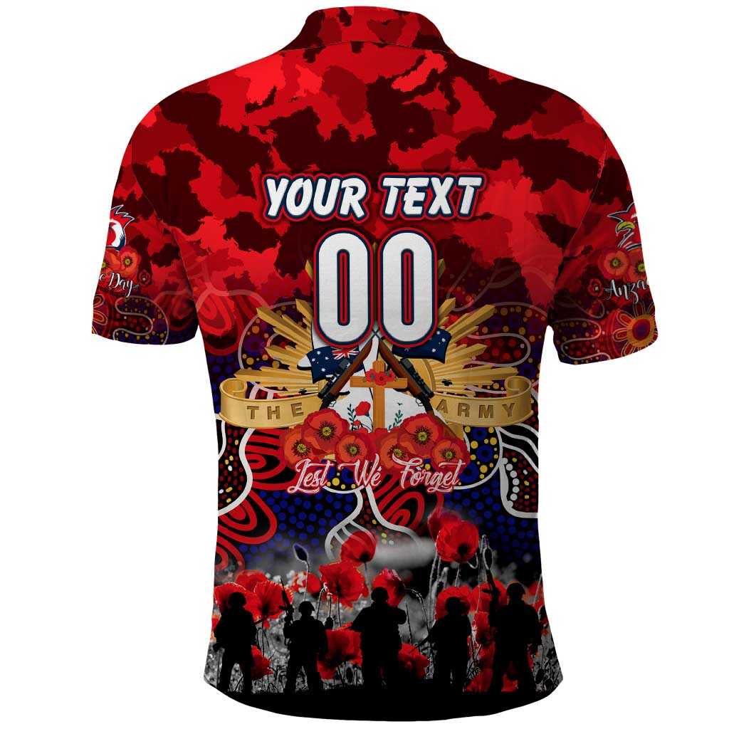 Personalized Roosters ANZAC Day Polo Shirt Australian Army - Lest We Forget