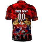 Personalized Roosters ANZAC Day Polo Shirt Australian Army - Lest We Forget