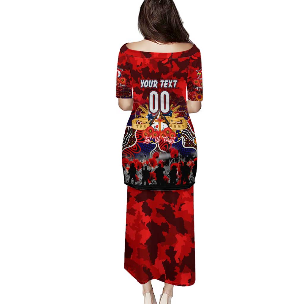 Personalized Roosters ANZAC Day Puletasi Australian Army - Lest We Forget