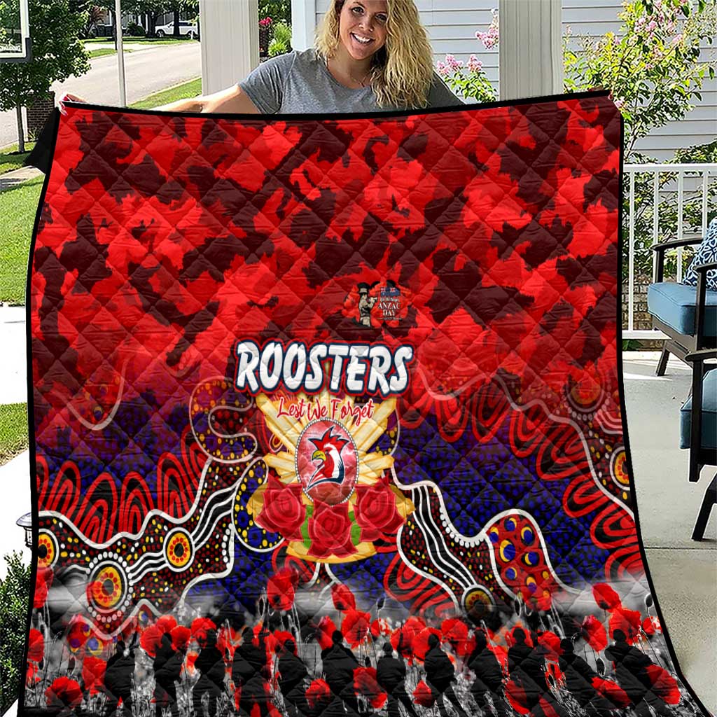 Roosters ANZAC Day Quilt Australian Army - Lest We Forget