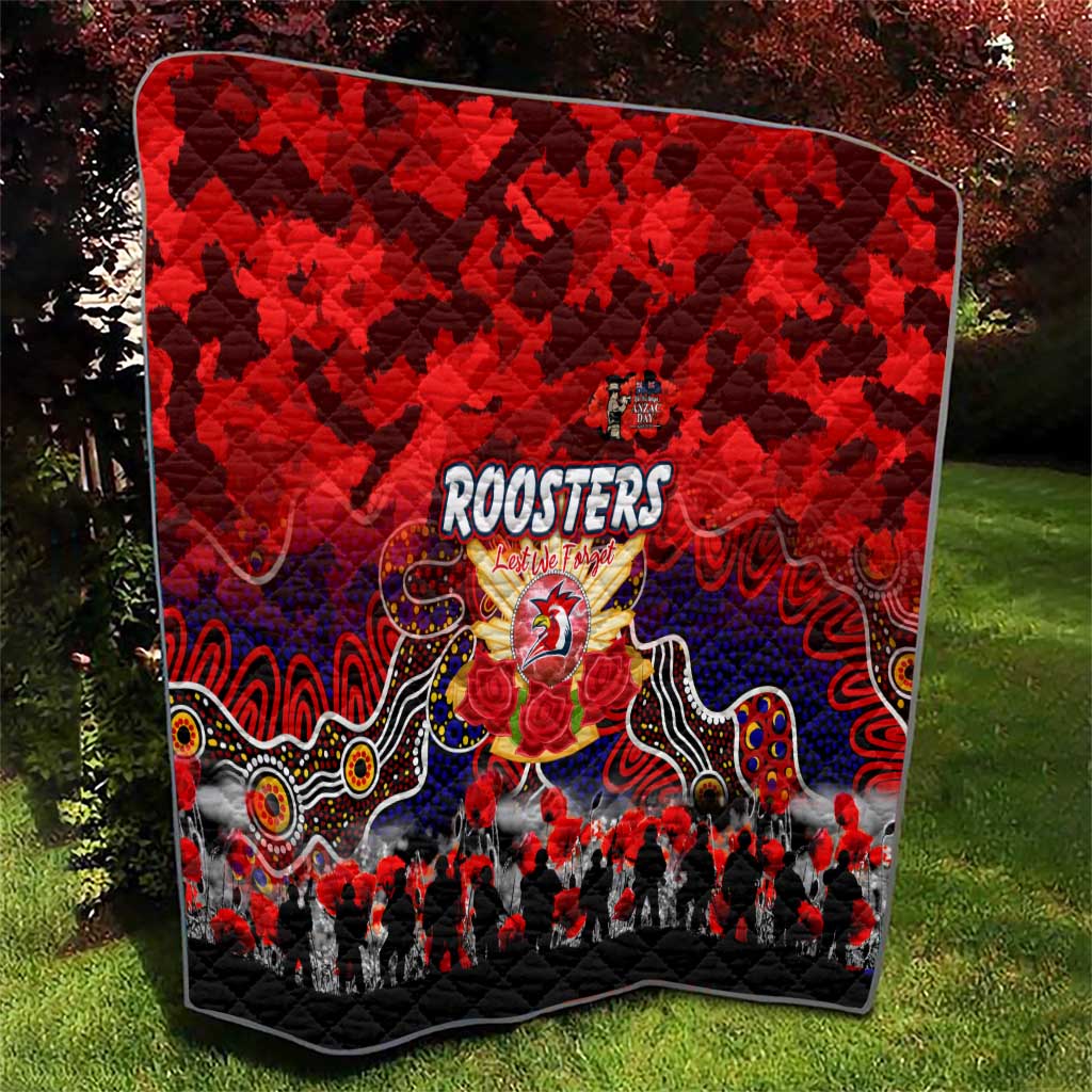 Roosters ANZAC Day Quilt Australian Army - Lest We Forget