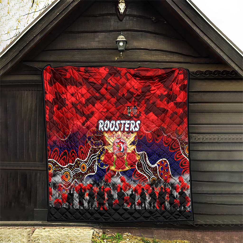 Roosters ANZAC Day Quilt Australian Army - Lest We Forget