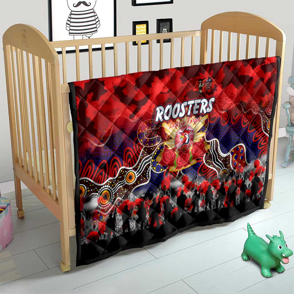 Roosters ANZAC Day Quilt Australian Army - Lest We Forget
