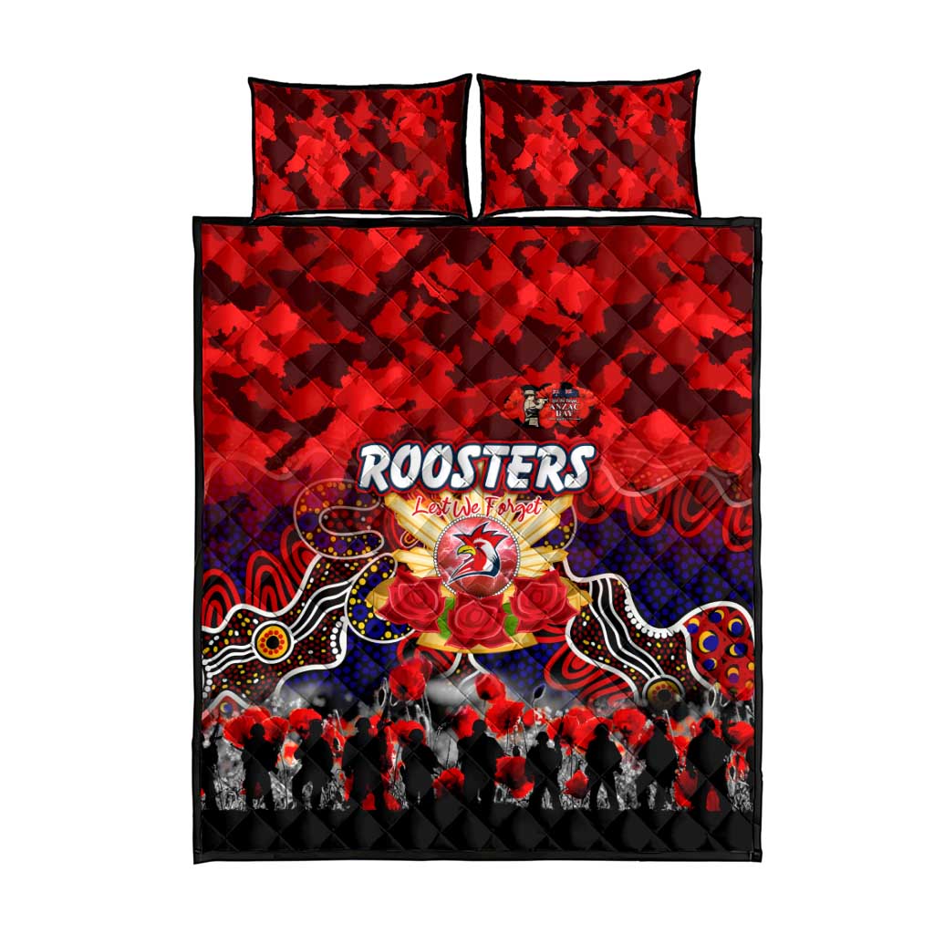 Roosters ANZAC Day Quilt Bed Set Australian Army - Lest We Forget
