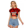 Personalized Roosters ANZAC Day Raglan Cropped T Shirt Australian Army - Lest We Forget