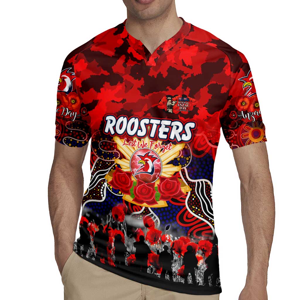 Personalized Roosters ANZAC Day Rugby Jersey Australian Army - Lest We Forget