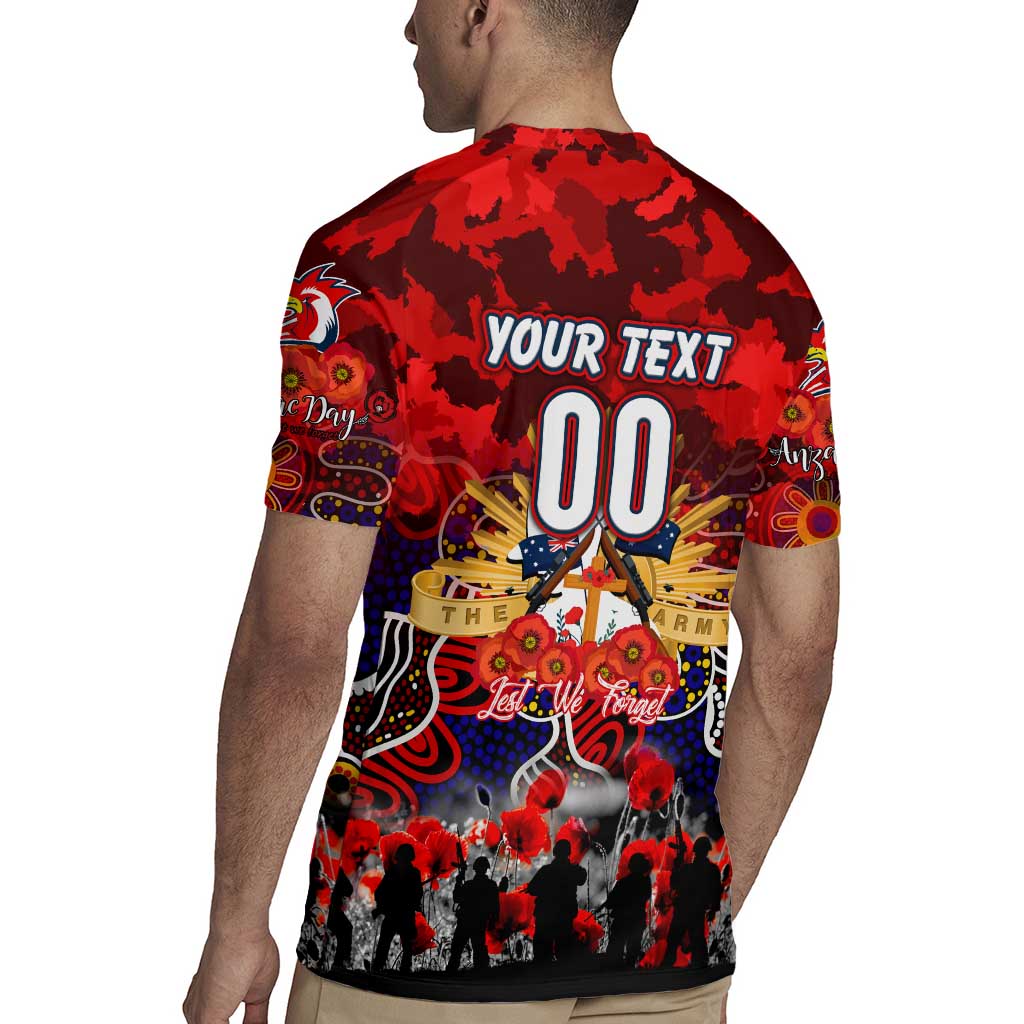 Personalized Roosters ANZAC Day Rugby Jersey Australian Army - Lest We Forget