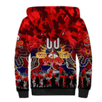 Personalized Roosters ANZAC Day Sherpa Hoodie Australian Army - Lest We Forget