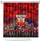 Roosters ANZAC Day Shower Curtain Australian Army - Lest We Forget