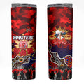Personalized Roosters ANZAC Day Skinny Tumbler Australian Army - Lest We Forget