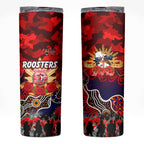 Personalized Roosters ANZAC Day Skinny Tumbler Australian Army - Lest We Forget