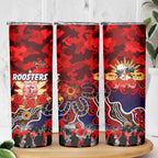 Personalized Roosters ANZAC Day Skinny Tumbler Australian Army - Lest We Forget