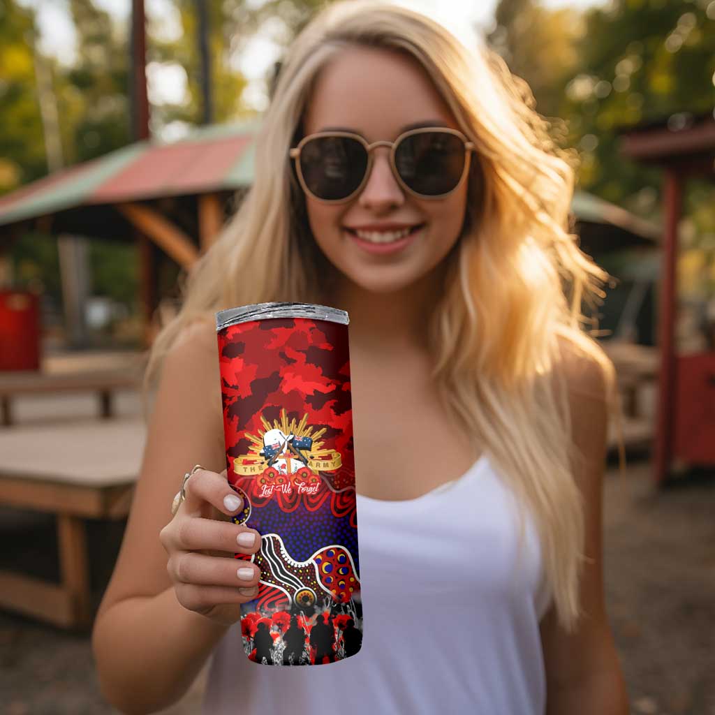 Personalized Roosters ANZAC Day Skinny Tumbler Australian Army - Lest We Forget