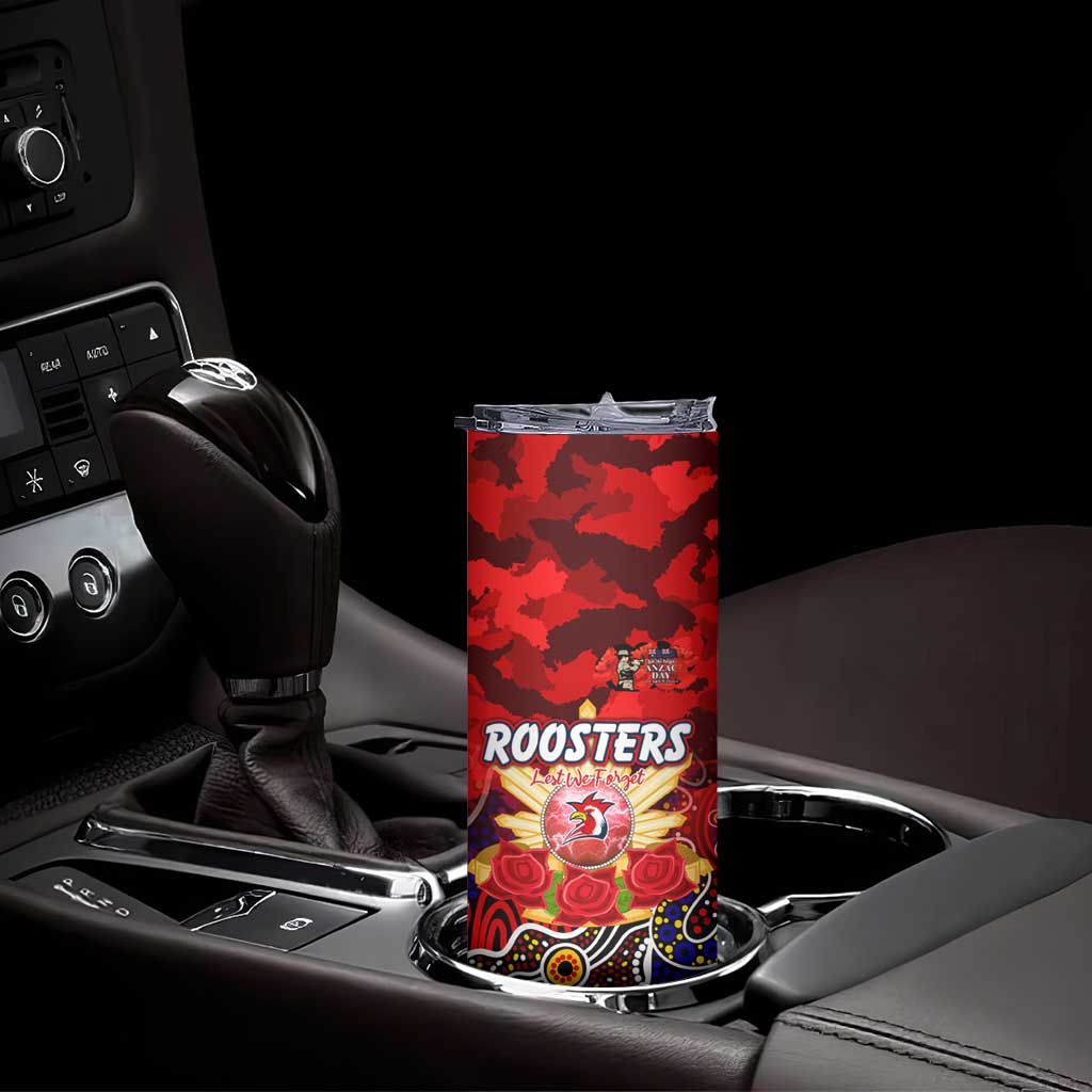 Personalized Roosters ANZAC Day Skinny Tumbler Australian Army - Lest We Forget