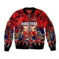 Personalized Roosters ANZAC Day Sleeve Zip Bomber Jacket Australian Army - Lest We Forget