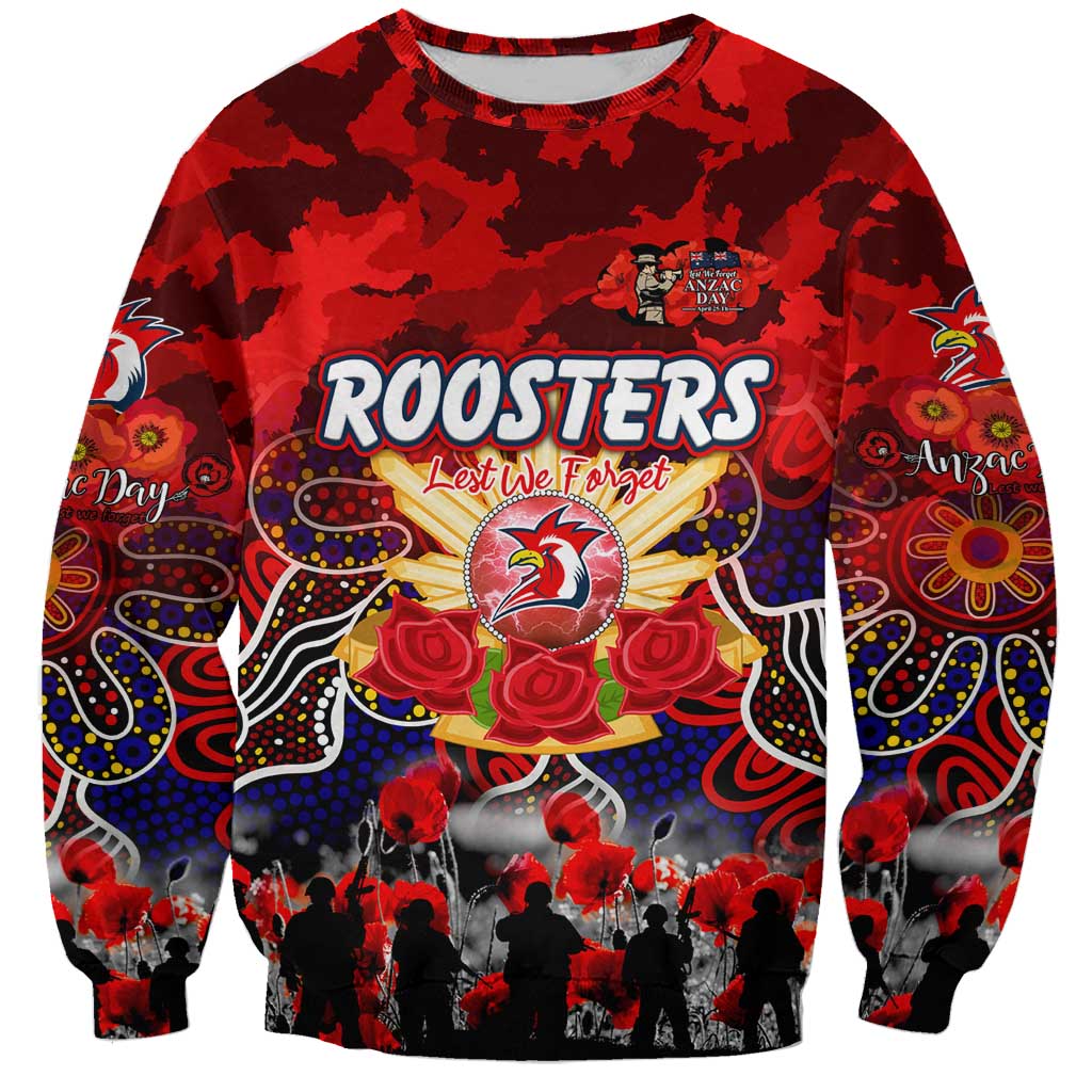 Personalized Roosters ANZAC Day Sweatshirt Australian Army - Lest We Forget