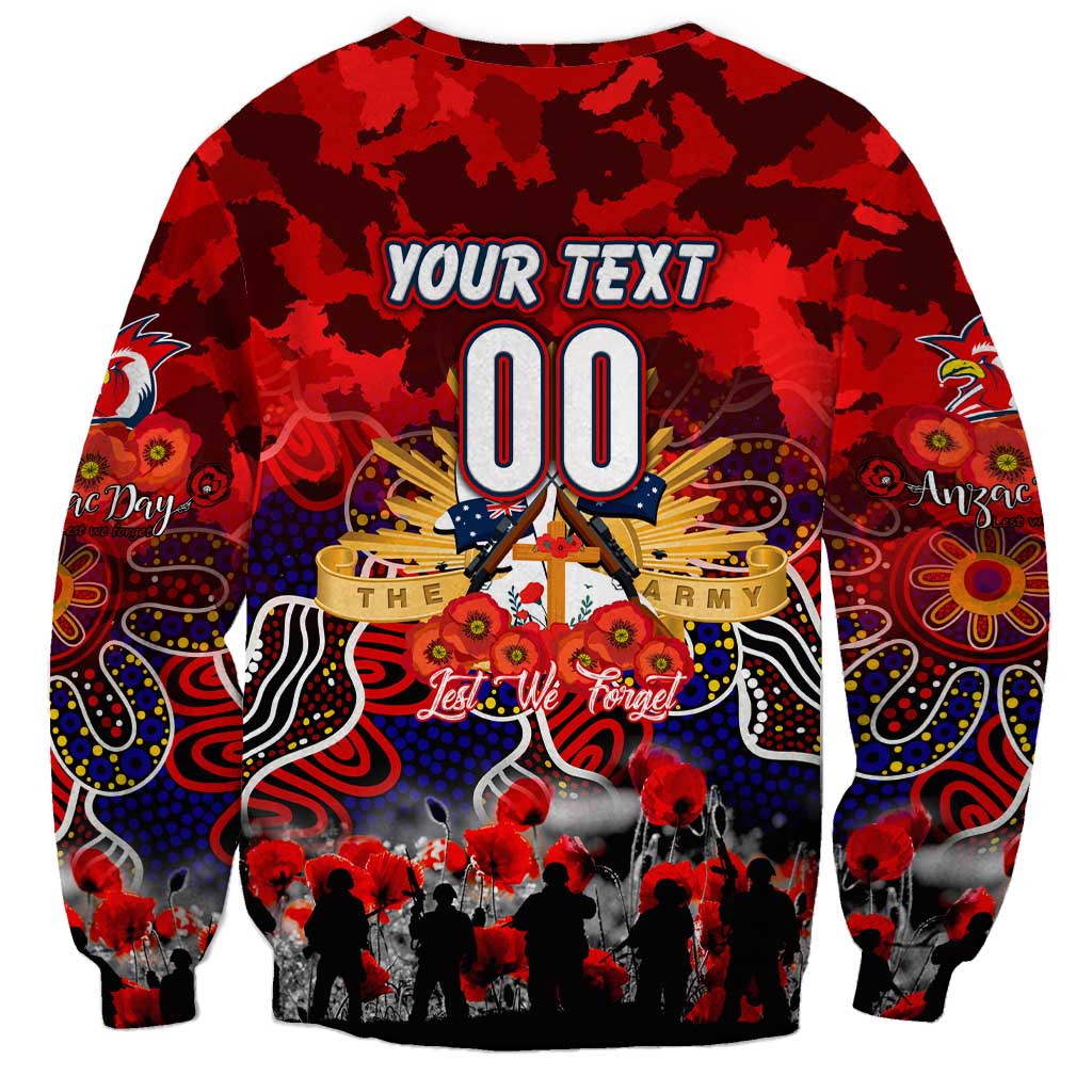 Personalized Roosters ANZAC Day Sweatshirt Australian Army - Lest We Forget