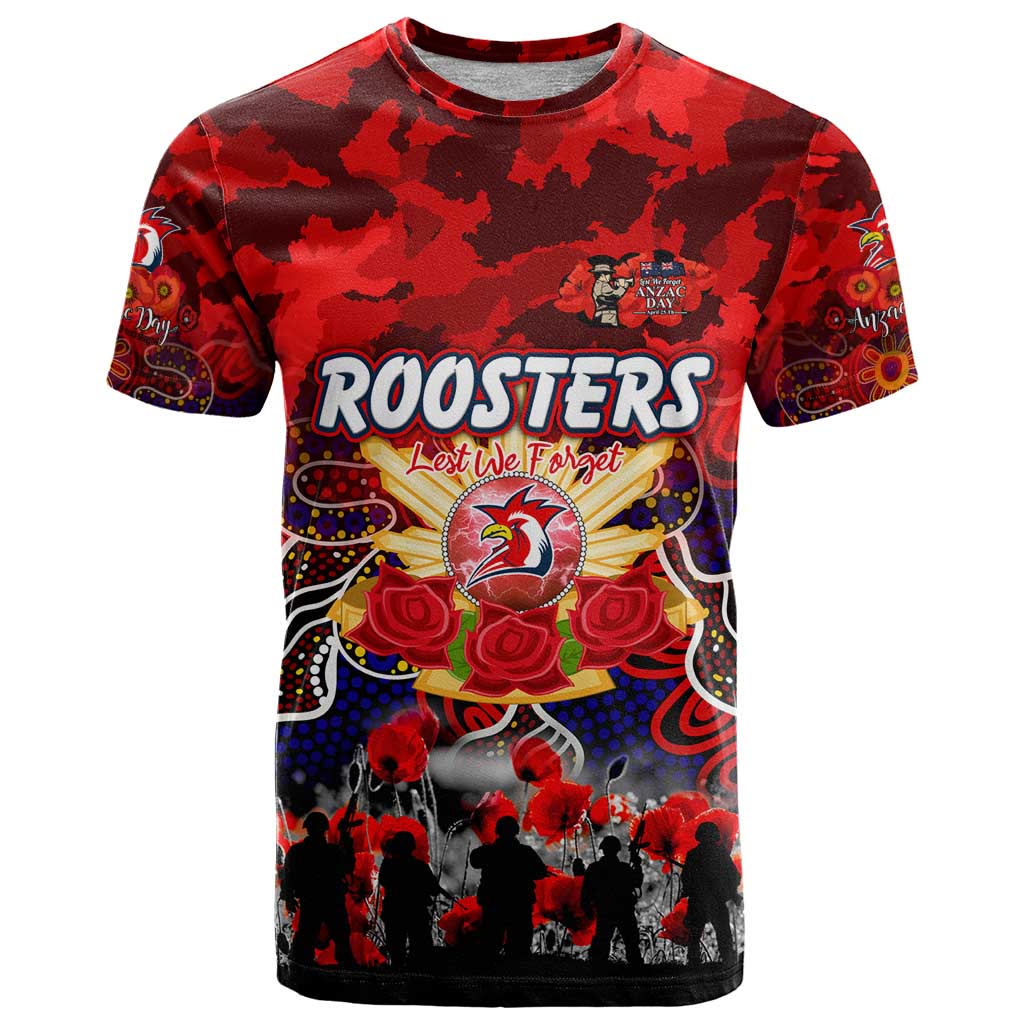 Personalized Roosters ANZAC Day T Shirt Australian Army - Lest We Forget