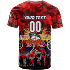 Personalized Roosters ANZAC Day T Shirt Australian Army - Lest We Forget