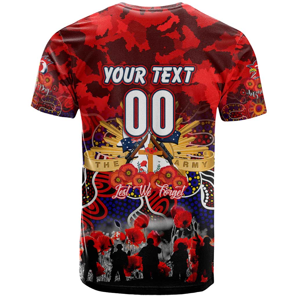 Personalized Roosters ANZAC Day T Shirt Australian Army - Lest We Forget