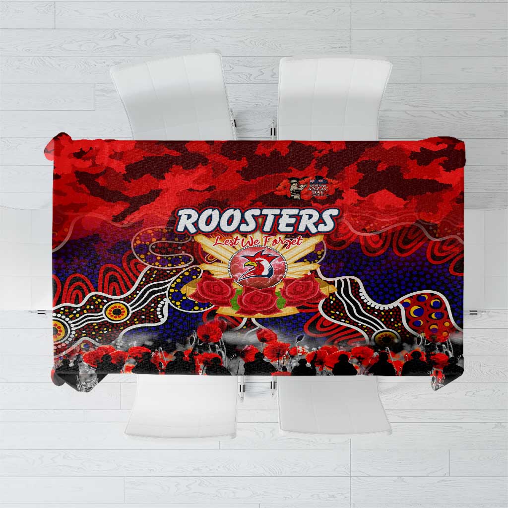 Roosters ANZAC Day Tablecloth Australian Army - Lest We Forget