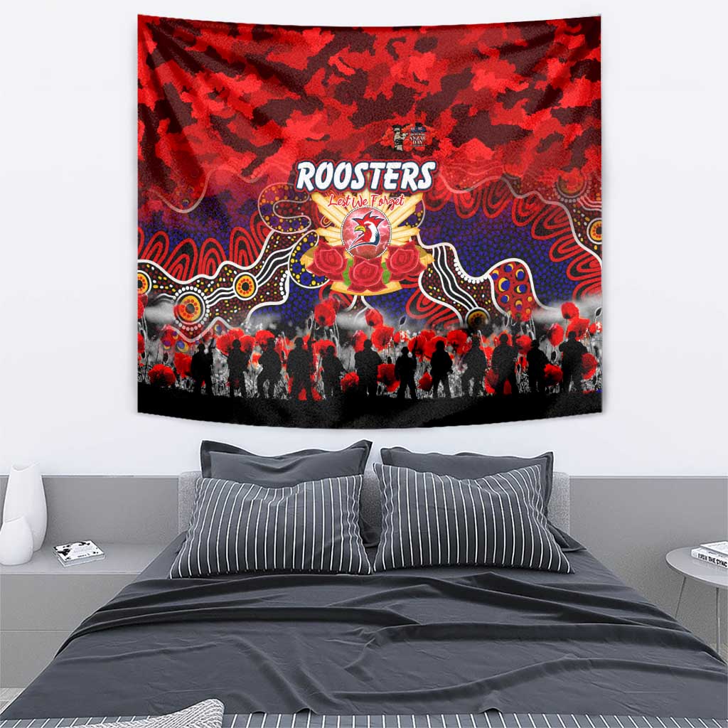 Roosters ANZAC Day Tapestry Australian Army - Lest We Forget