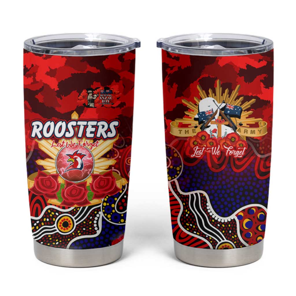 Personalized Roosters ANZAC Day Tumbler Cup Australian Army - Lest We Forget