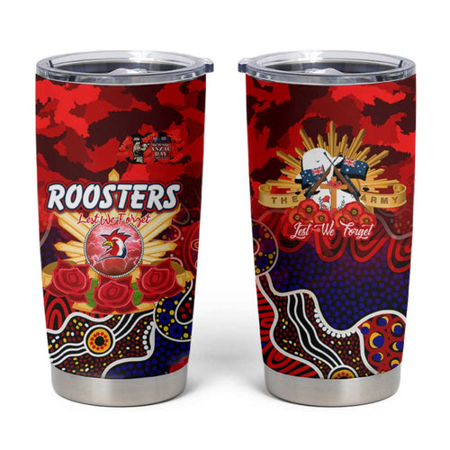 Personalized Roosters ANZAC Day Tumbler Cup Australian Army - Lest We Forget