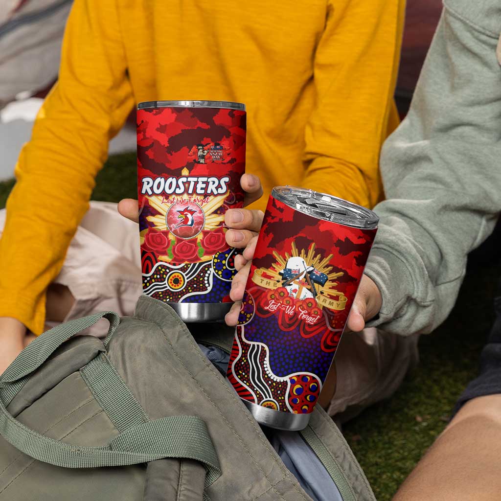 Personalized Roosters ANZAC Day Tumbler Cup Australian Army - Lest We Forget