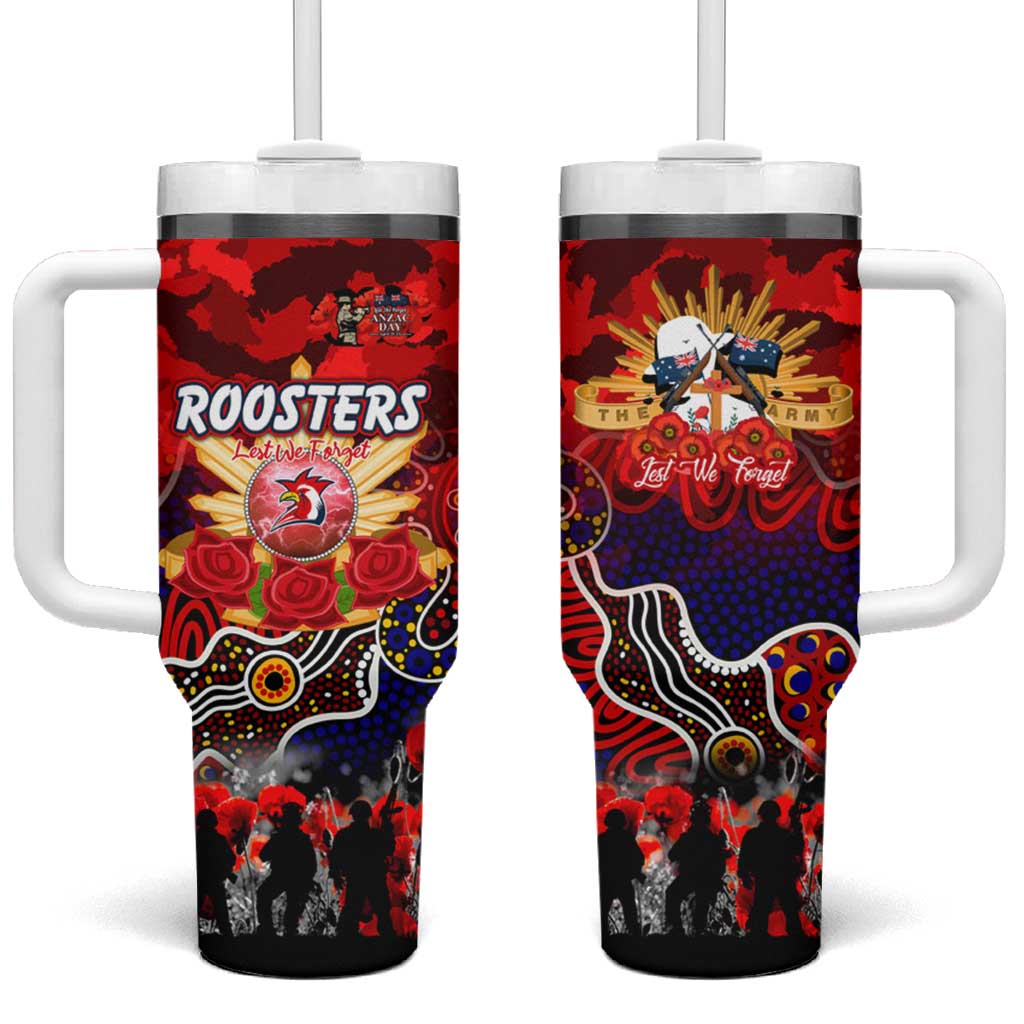 Personalized Roosters ANZAC Day Tumbler With Handle Australian Army - Lest We Forget