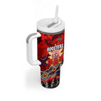 Personalized Roosters ANZAC Day Tumbler With Handle Australian Army - Lest We Forget