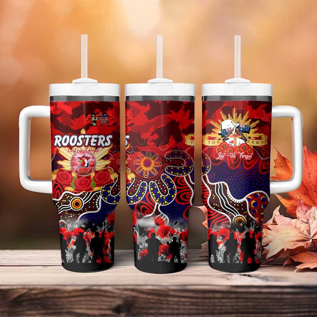 Personalized Roosters ANZAC Day Tumbler With Handle Australian Army - Lest We Forget
