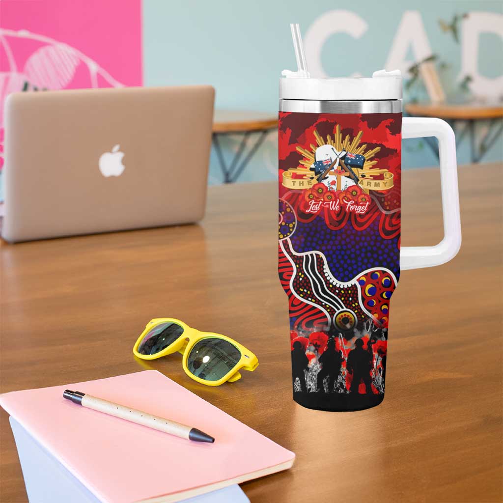 Personalized Roosters ANZAC Day Tumbler With Handle Australian Army - Lest We Forget