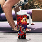 Personalized Roosters ANZAC Day Tumbler With Handle Australian Army - Lest We Forget