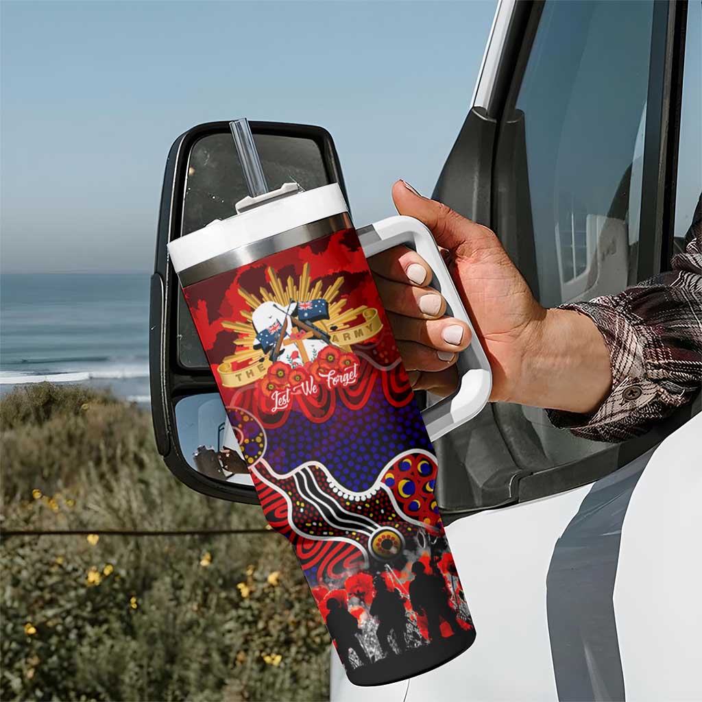 Personalized Roosters ANZAC Day Tumbler With Handle Australian Army - Lest We Forget