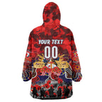 Personalized Roosters ANZAC Day Wearable Blanket Hoodie Australian Army - Lest We Forget