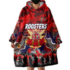 Personalized Roosters ANZAC Day Wearable Blanket Hoodie Australian Army - Lest We Forget