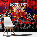 Roosters ANZAC Day Window Curtain Australian Army - Lest We Forget