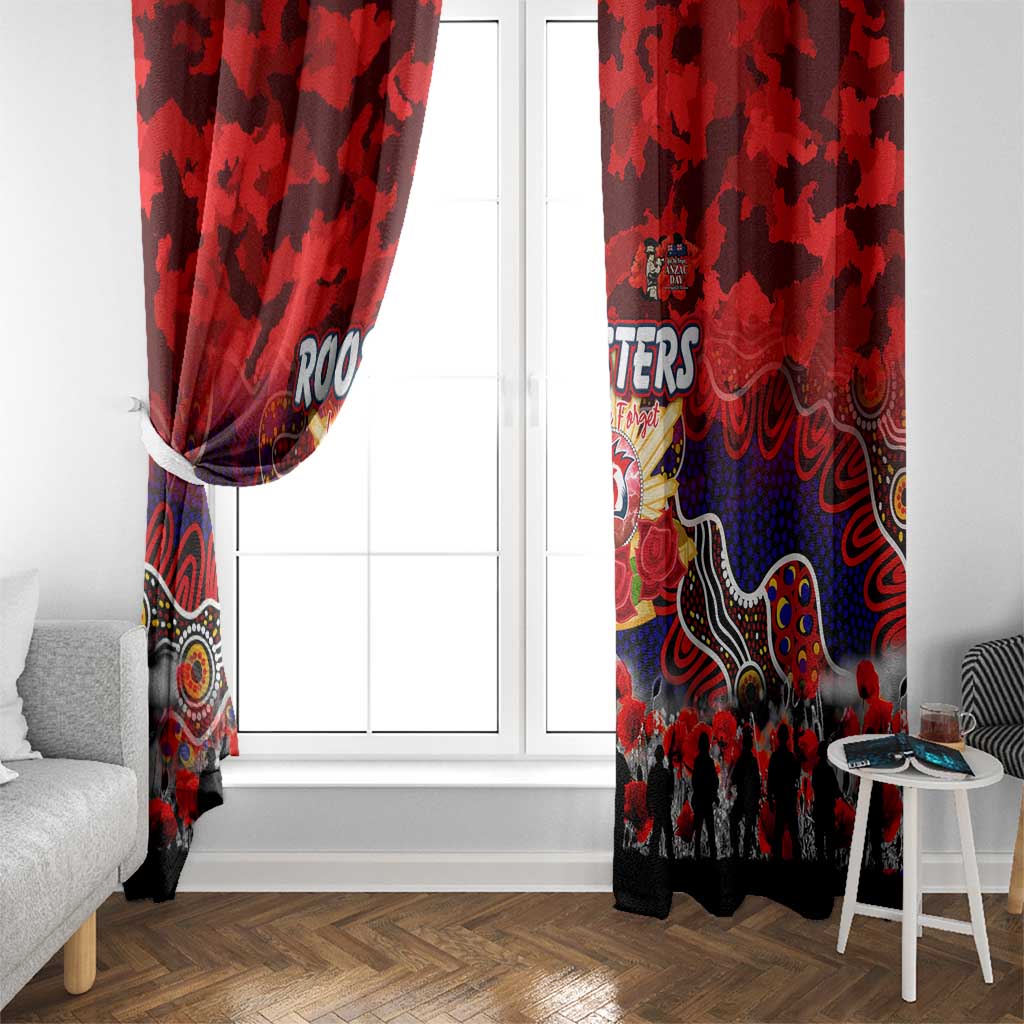 Roosters ANZAC Day Window Curtain Australian Army - Lest We Forget