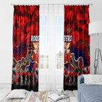 Roosters ANZAC Day Window Curtain Australian Army - Lest We Forget